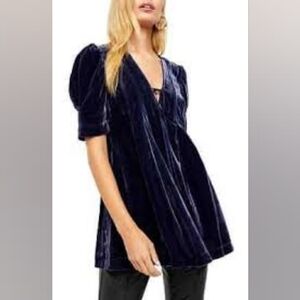 Free People Velvet V Neck Top